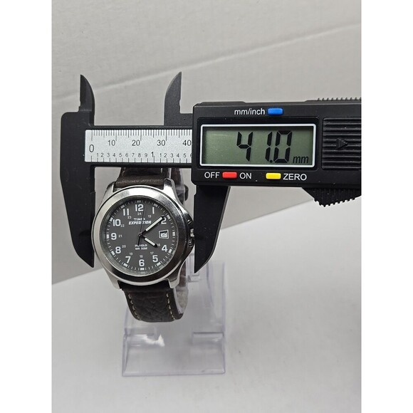 Timex Expedition Indiglo WR50M Date Field Watch Quartz New Battery Leather Strap - Picture 5 of 14